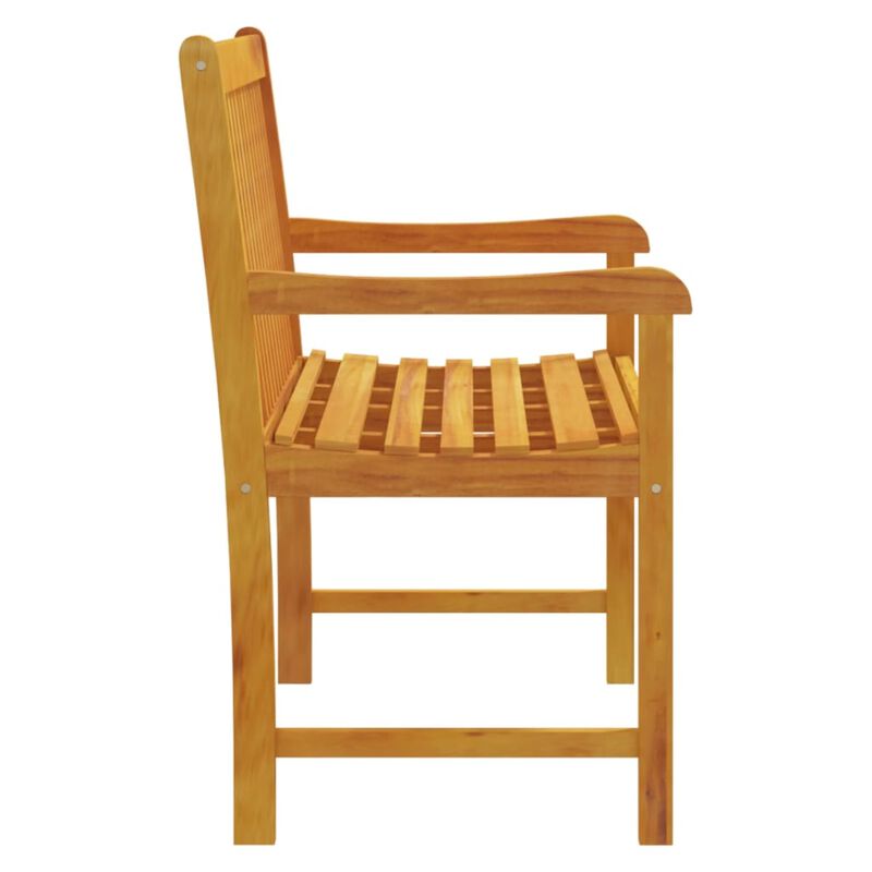 vidaXL Solid Acacia Wood Patio Bench with Oil Finished Surface - Weather-Resistant and Durable - Comfortable Seating with High Armrests and Backrest - Brown - Assembly Required
