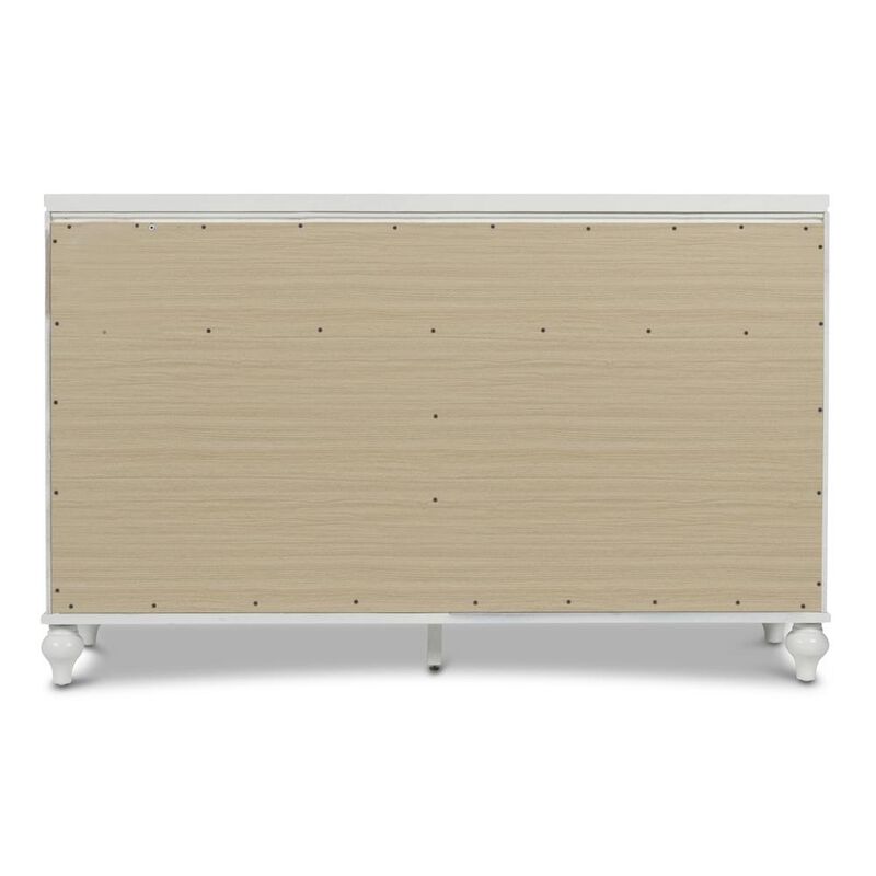 New Classic Furniture Furniture Valentine Solid Wood Dresser with 9 Drawers in White
