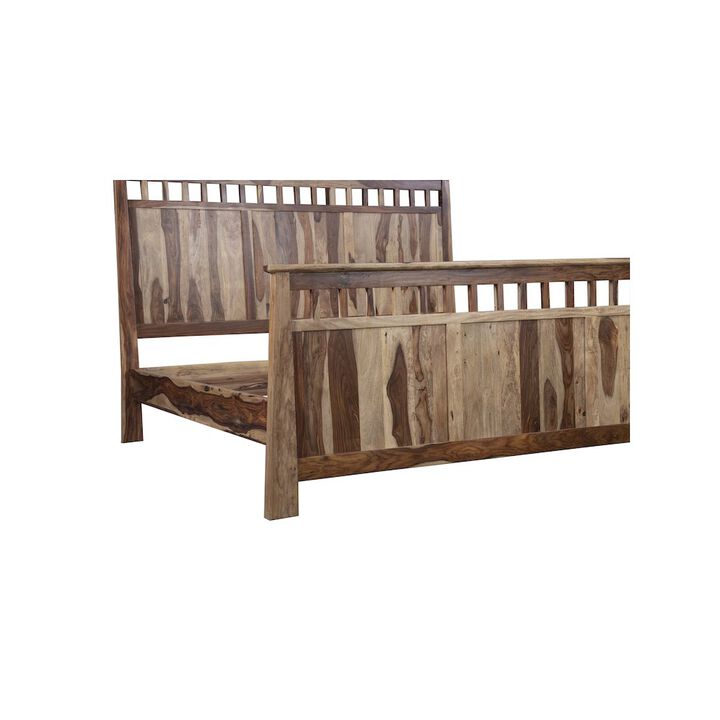 Porter Designs Kalispell Solid Sheesham Wood King Bed, Natural