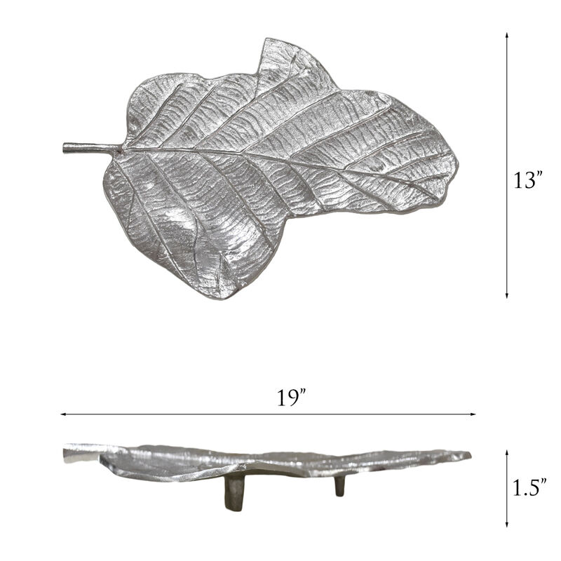 Handmade Decorative Silver Color Coated 7.08 x 4.72 x 0.74 Inches Aluminium Tray 062AB BBH Home's