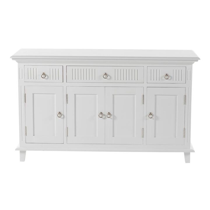 Belen Kox Classic White Buffet Sideboard with 4 Doors and 3 Drawers, Belen Kox