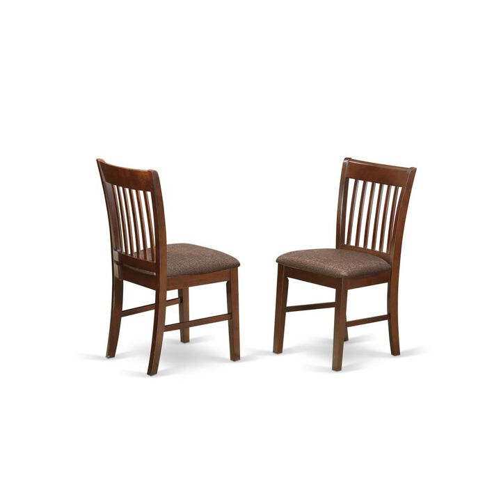 East West Furniture Dining Room Set Mahogany, NDNO3-MAH-C