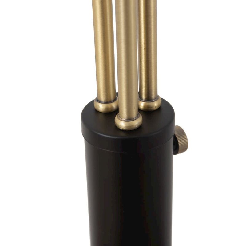 NOVA OF CALIFORNIA Culver 3 Light Arc Floor Lamp - 86, Matte Black & Weathered Brass