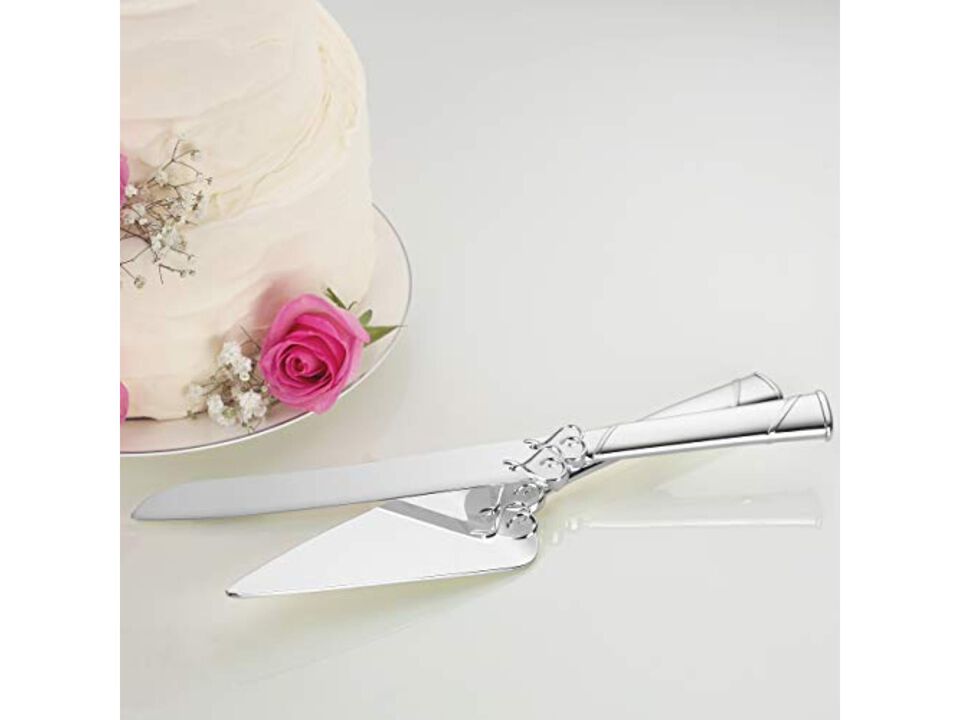 Lenox True Love 2-Piece Dessert Set, Silver, Regular 13"