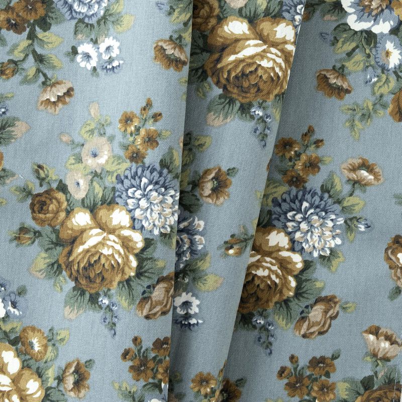 Ellis Bella Rose Stylish Medium Scale Printed Floral Pattern 1.5" Rod Pocket Tier for Windows 56"x24" Wedge