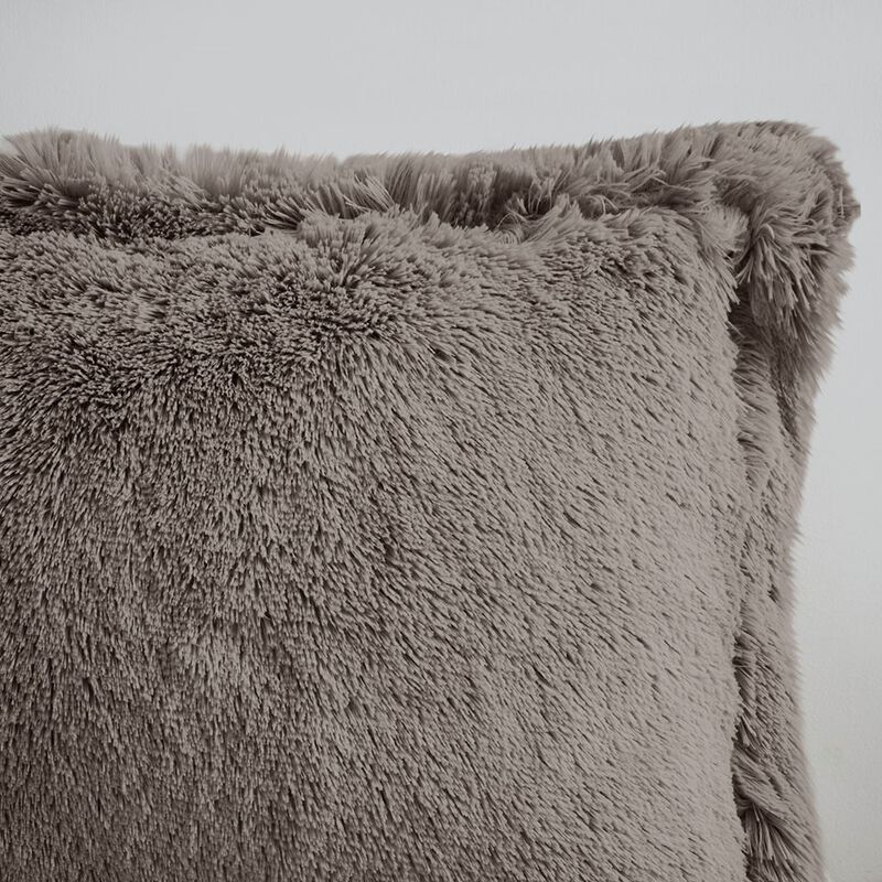 Gracie Mills Susie Solid Shaggy Long Fur Duvet Cover Set
