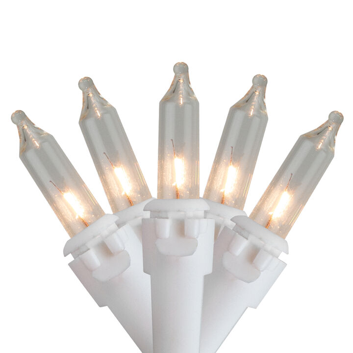 35-Count Clear Mini Christmas Light Set  7ft White Wire