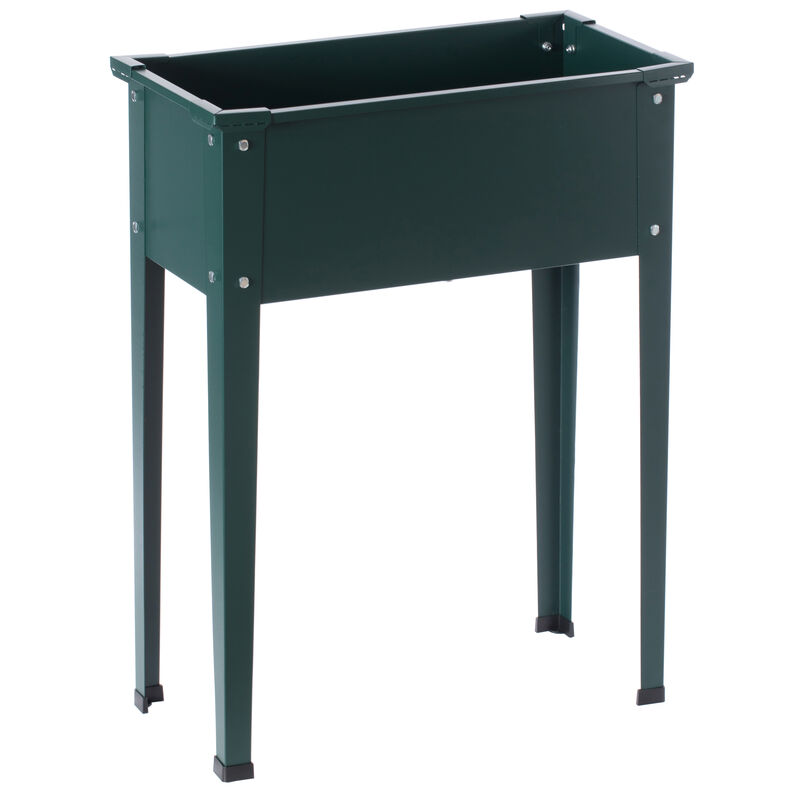 Green Freestanding Raised Garden Bed Rectangular Flower Planter