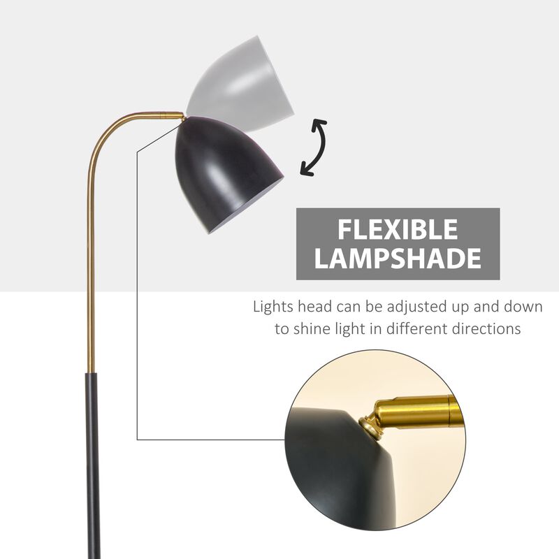 Ebony Gold Floor Lamp: Arc Illumination with Circular Base