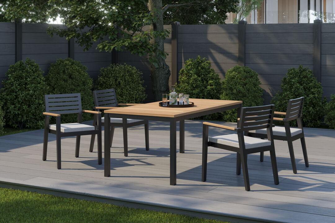 Rhodes 5 Piece Patio Dining Set with 72 in. Table
