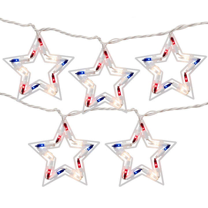 5ct Patriotic Star Fourth of July Light Set  5.25ft White Wire