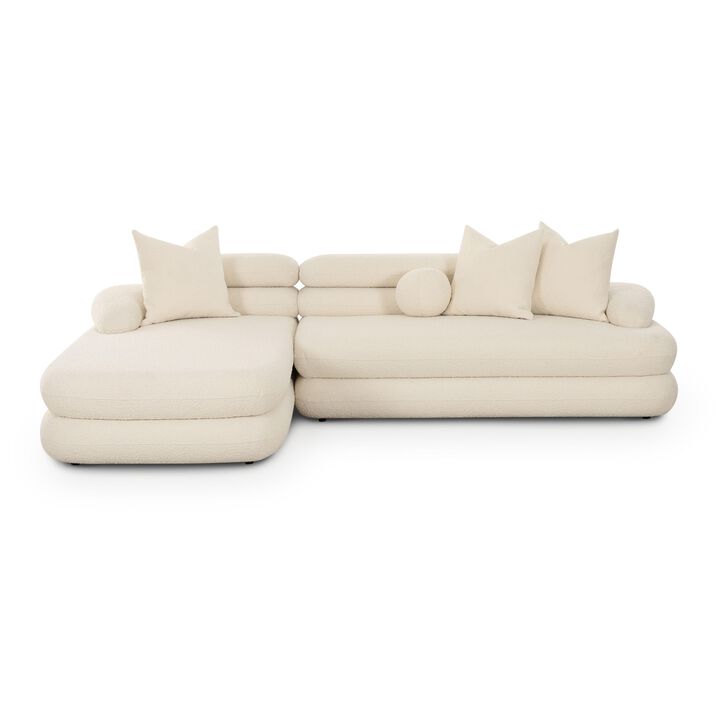 Lulu Cream Boucle Modular LAF Sectional Lulu Cream Boucle Modular LAF Sectional