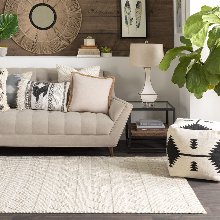 Hygge HYG-2302 2' x 3' White Rug