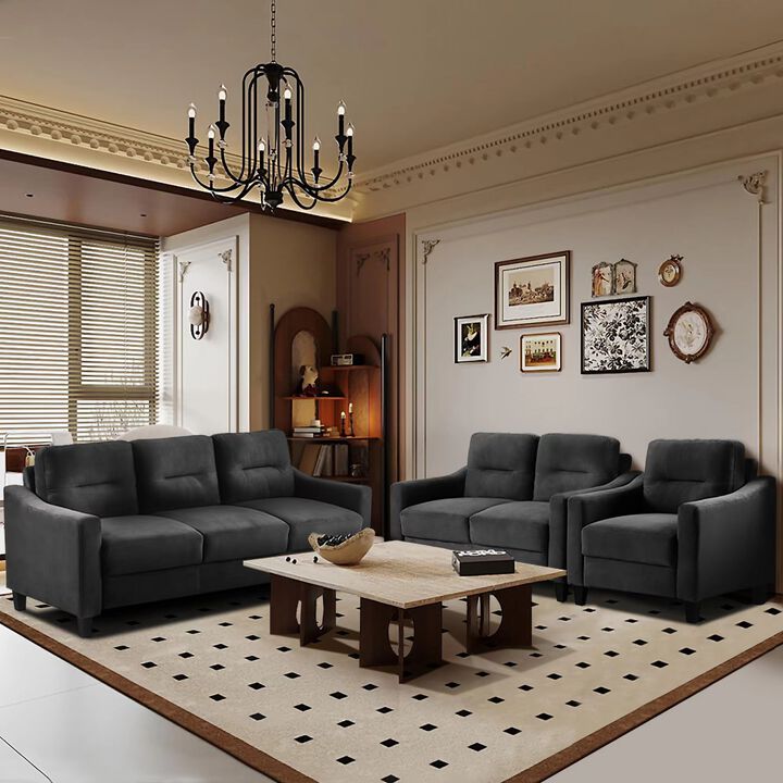 Merax Modern Velvet Chair Sofa Set