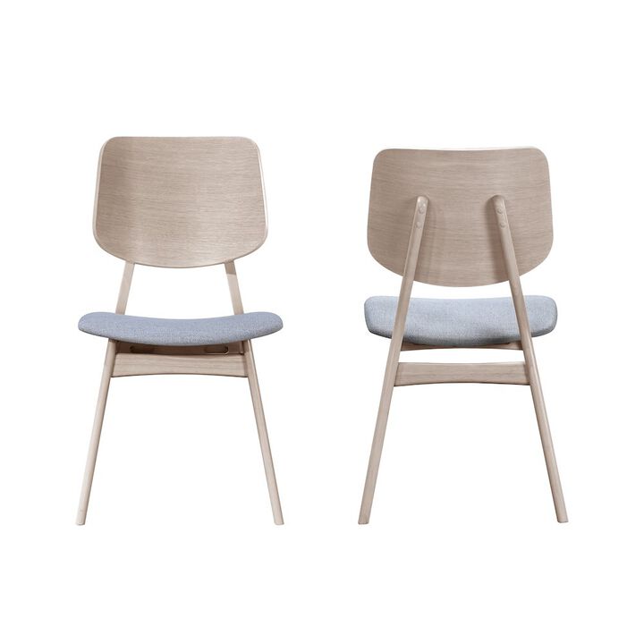 New Classic Furniture Oscar Wood Back Dining Chair (Set of 2), White Ash