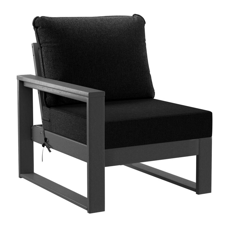 WestinTrends 6-Piece Modern HDPE Outdoor Patio Furniture Sofa Conversation Set with Coffee Table
