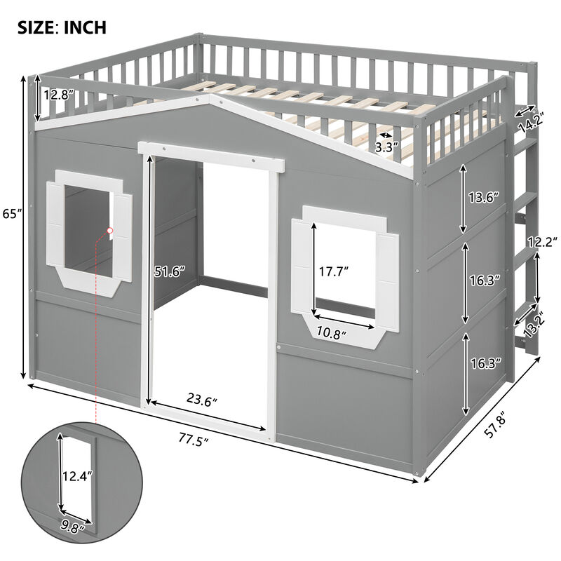 Merax House Loft Bed with Ladder