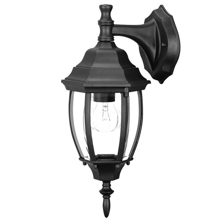 Hivvago Matte Black Hanging Globe Lantern Wall Light