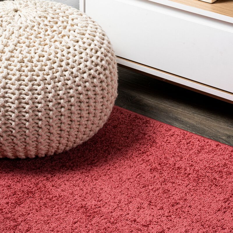 Haze Solid Low-Pile Red Area Rug