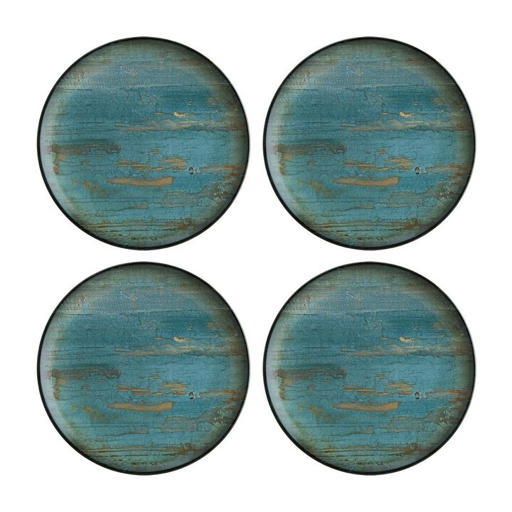 Madera dia.12" Round Decorated Porcelain Plate (Set of 4)