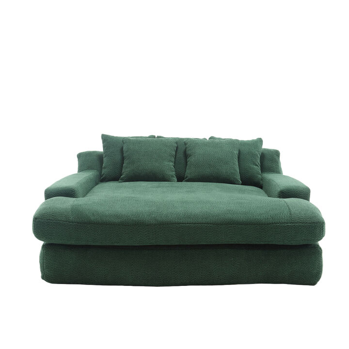 Merax Chenille 2-seater Lazy Sofa With 5 Back Pillows