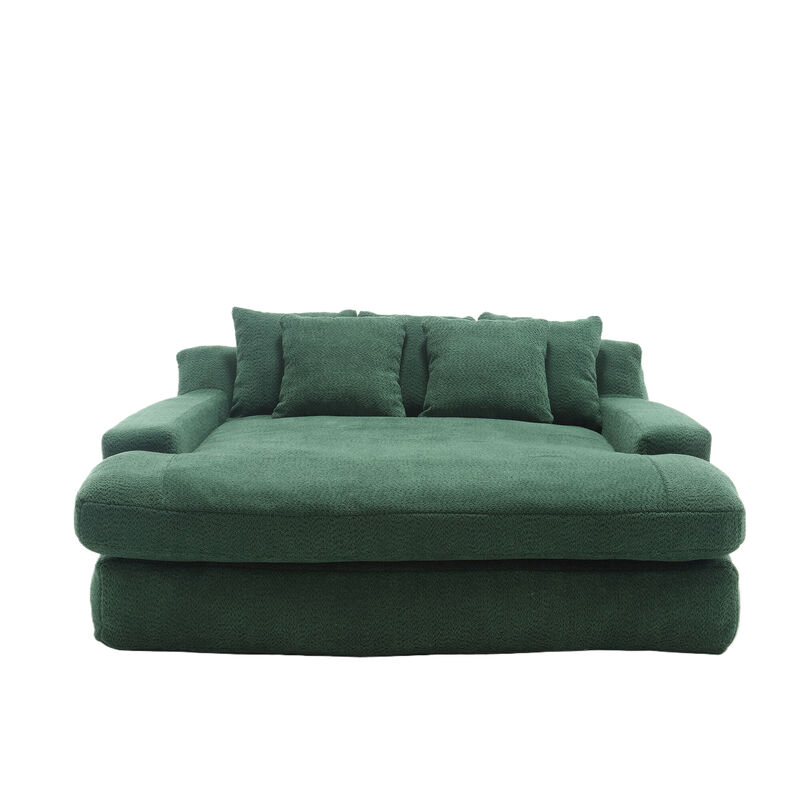 Merax Chenille 2-seater Lazy Sofa With 5 Back Pillows