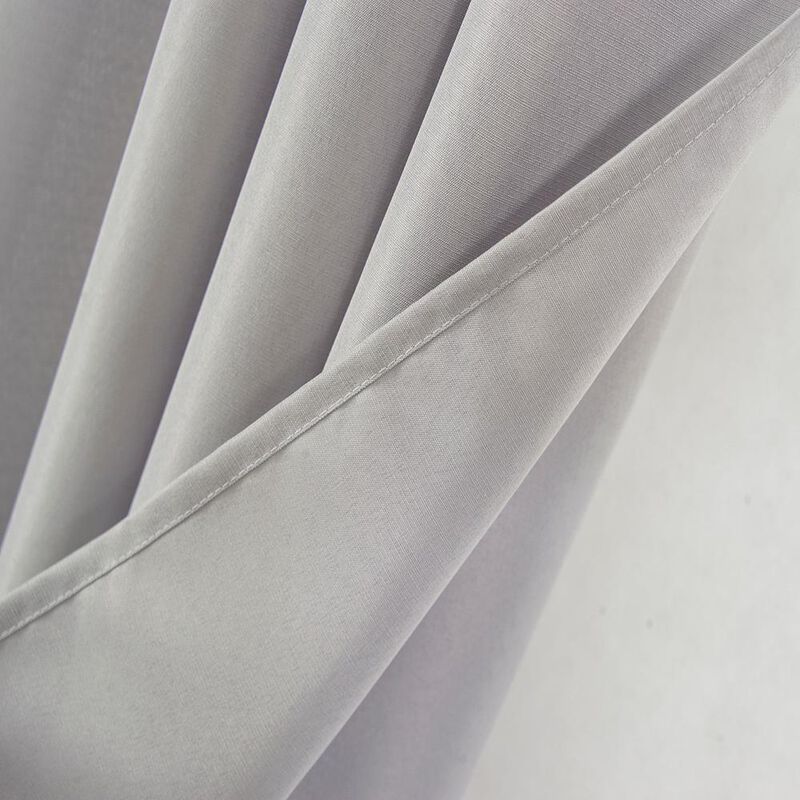 Olivia Gray Gilbert Solid Single Grommet Curtain Panel Pair - 54x84", Gray
