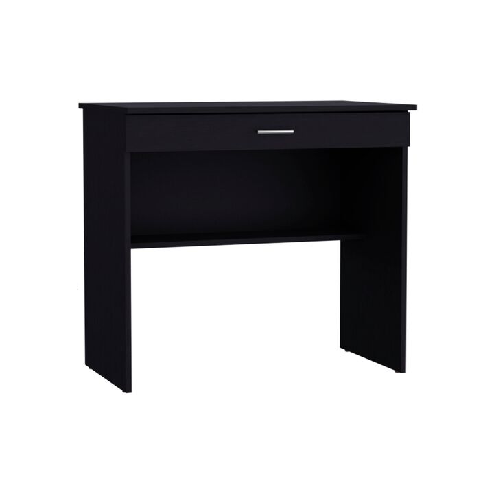 DEPOT E-SHOP Montana Storage Desk, Spacious Stylish with Drawer and Shelf, White