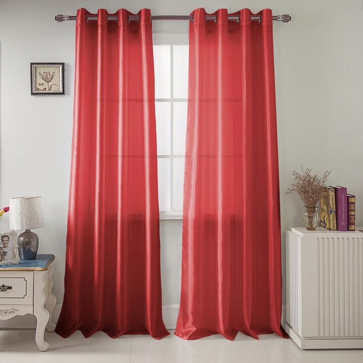 RT Designers Collection Nancy Faux Silk Grommet Curtain Panel
