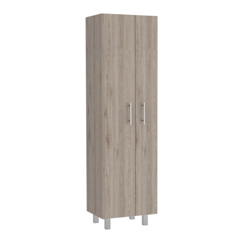 Halifax 2-Door Rectangle Closet Pantry Light Gray And White
