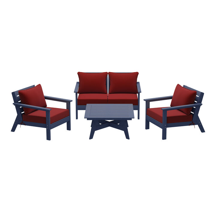 WestinTrends Outdoor 5-Piece Modular Sectional Patio Furniture Sofa Set