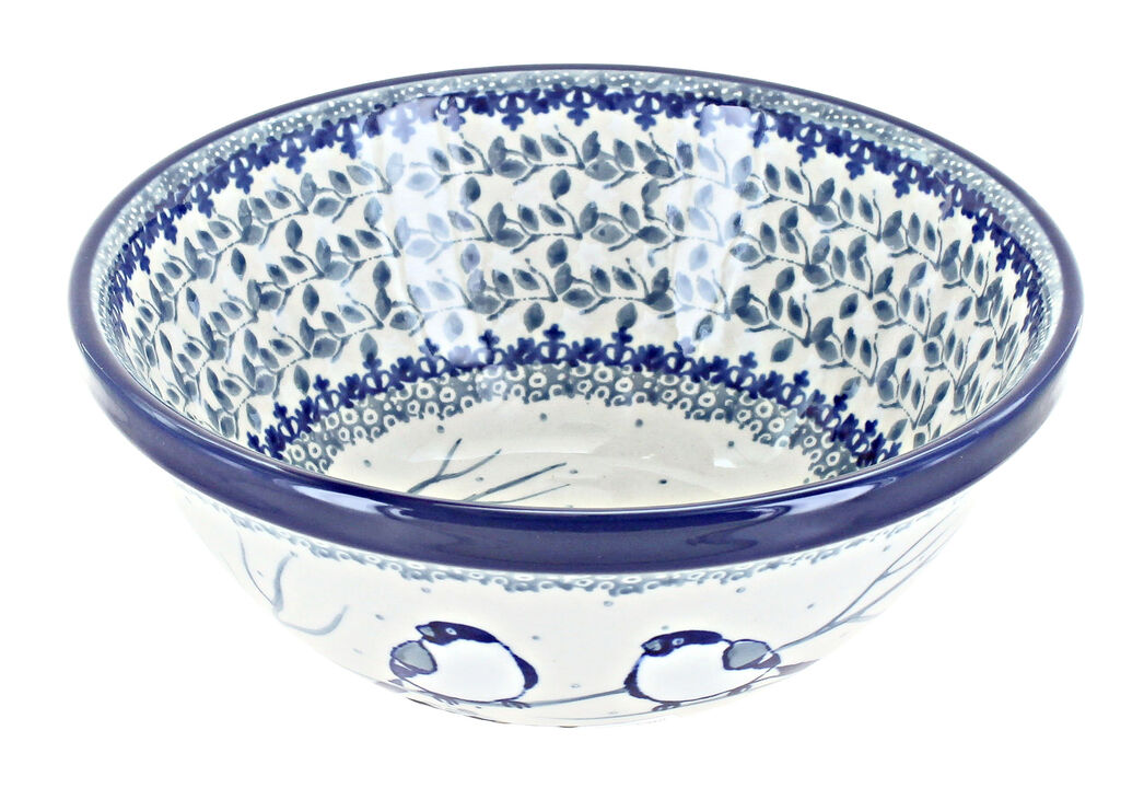 Blue Rose Polish Pottery Tulip Bouquet Cereal/Soup Bowl