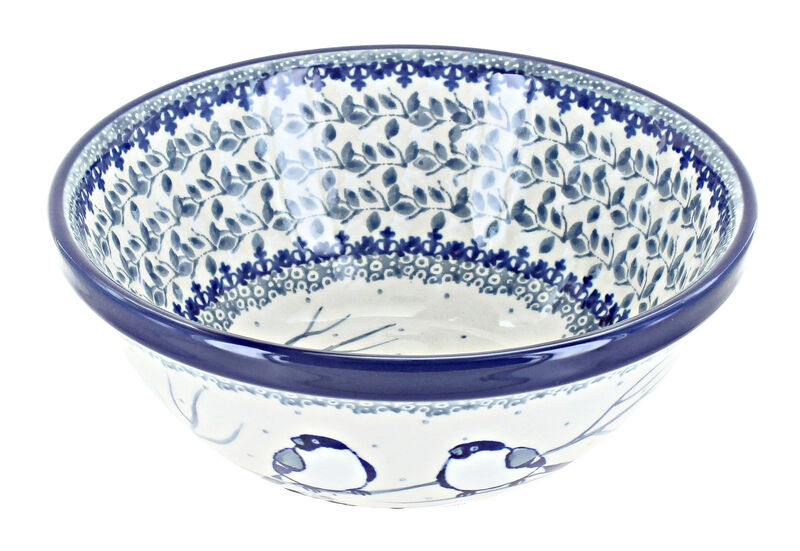 Blue Rose Polish Pottery Tulip Bouquet Cereal/Soup Bowl