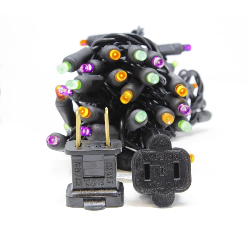 50 Orange Frosted LED Wide Angle Christmas String Lights - 25.17 ft Black Wire
