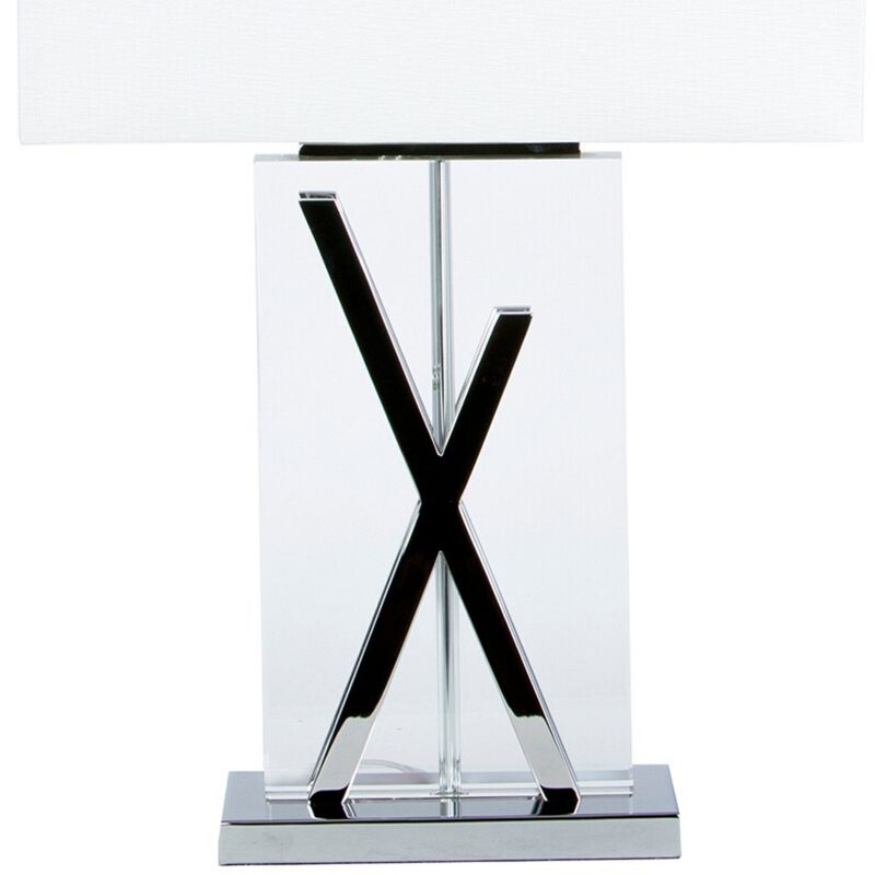 X Table Lamp Chrome Metal LED Light