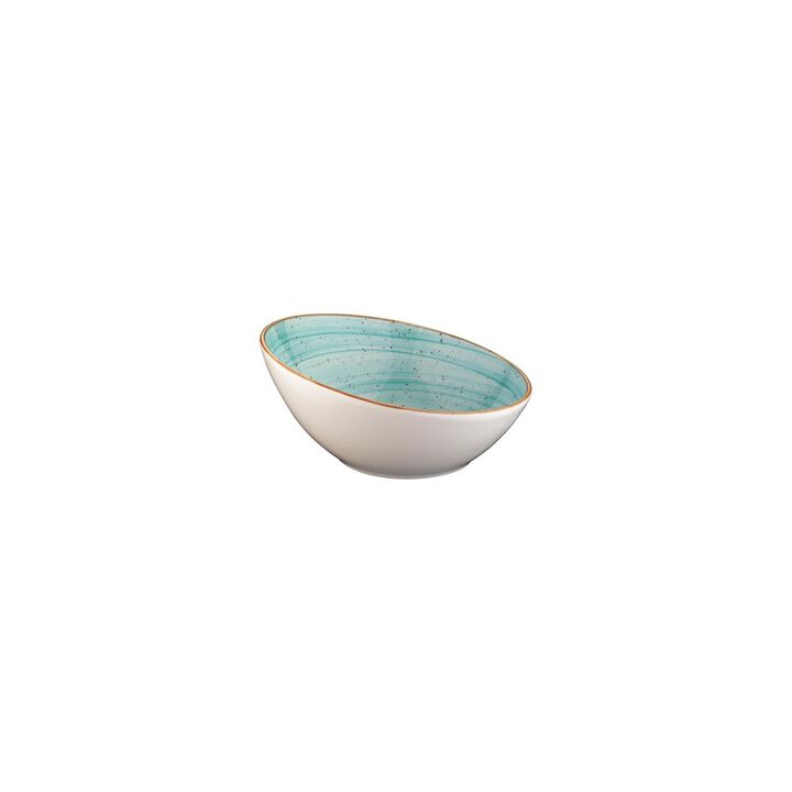 Aqua dia.7.25" h:3.25" 15 oz. Round Blue Porcelain Bowl