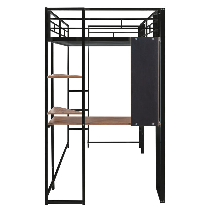 Merax Loft Bed Frame with 2 Built-in Ladders