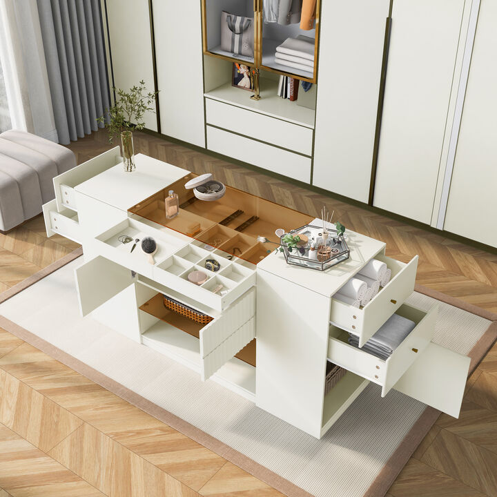 Merax Modern Luxury Island Vanity Dresser and Storage Cabinet