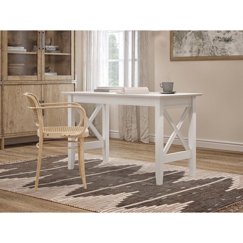 Atlantic Furniture X Design Desk with Surface Mount USB Charger in White