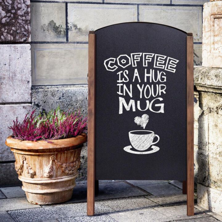 Hivvago 40 Inch Wood A-Frame Sidewalk Wedding Signage Chalkboard