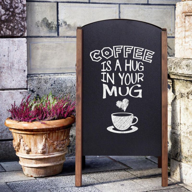 Hivvago 40 Inch Wood A-Frame Sidewalk Wedding Signage Chalkboard