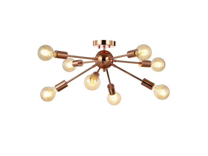 Copper 8-Light Sputnik Metal LED Flush-Mount