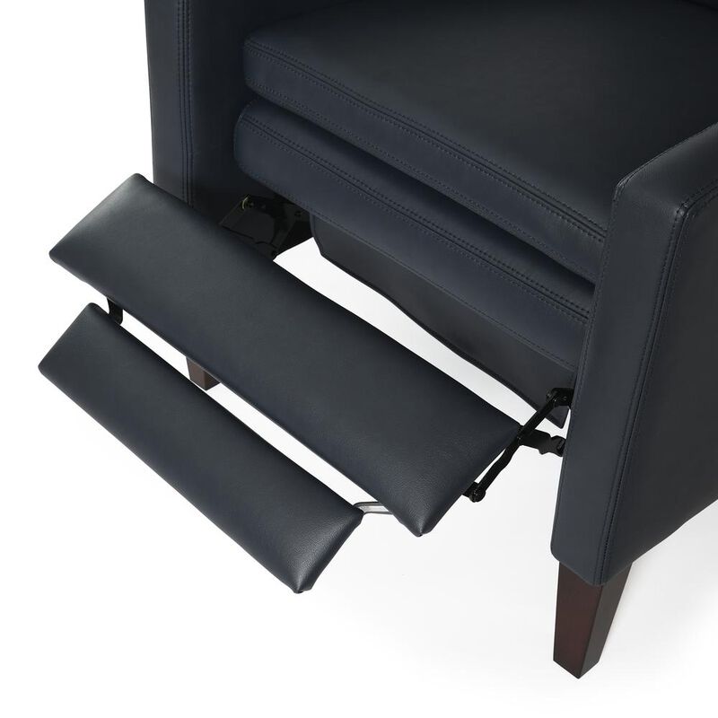 Comfort Pointe Vicente Midnight Blue Faux Leather Push Back Recliner