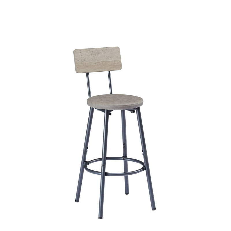 4-Piece Bar Table Set with PU Leather Stools, Industrial High Top Table for Breakfast & Dining