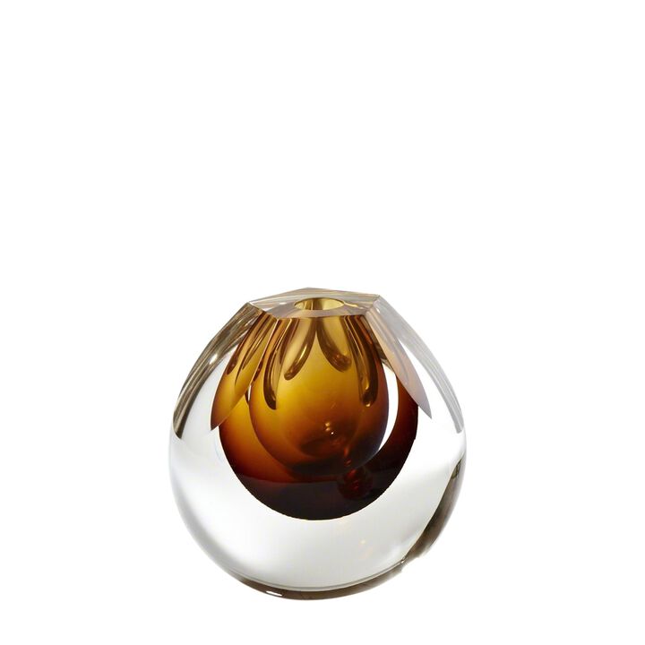 Pentagon Cut Glass Sphere Vase