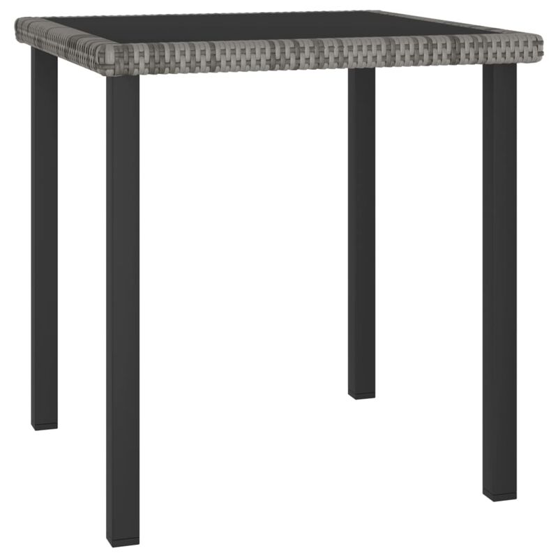 vidaXL Garden Dining Table Gray 27.6"x27.6"x28.7" Poly Rattan