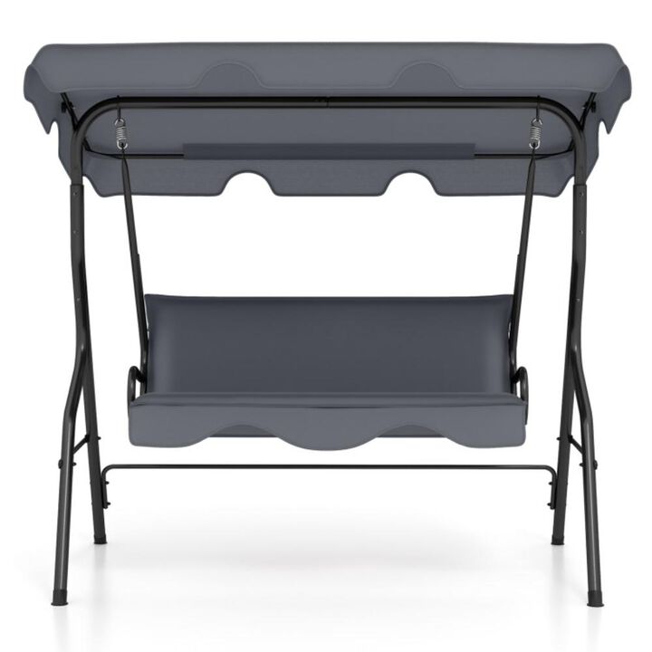Hivvago 3 Seat Outdoor Patio Canopy Swing with Cushioned Steel Frame