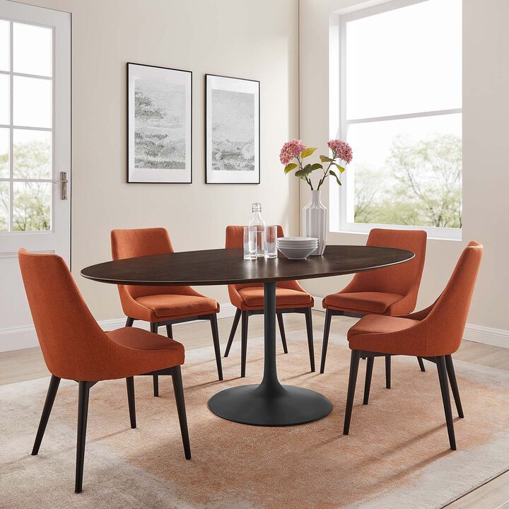 Modway - Lippa 78" Oval Wood Grain Dining Table Black Natural