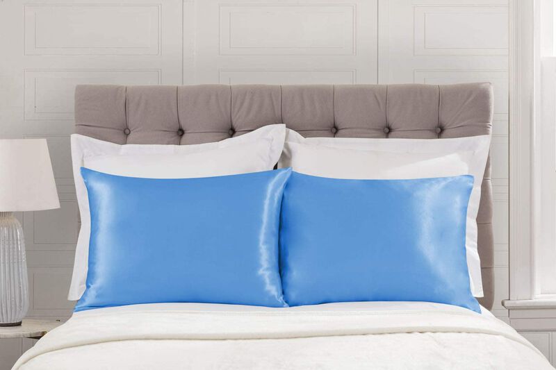 Satin Pillow Case with Zipper - Luxury Pillow Cover (Pillowcase Set of 2)