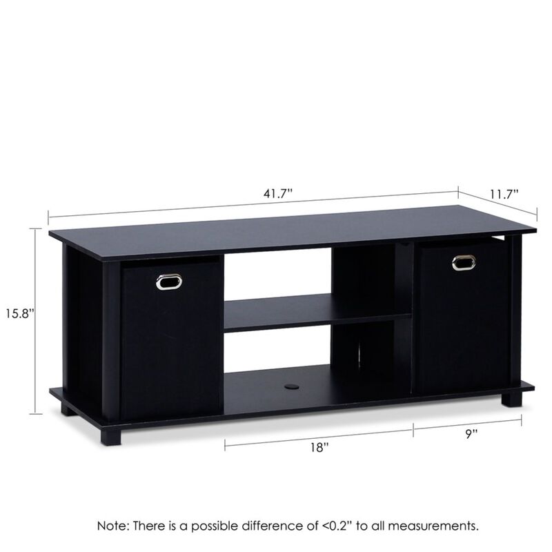 Furinno Furinno 13054BK/BK Econ Entertainment Center w/Storage Bins, Black